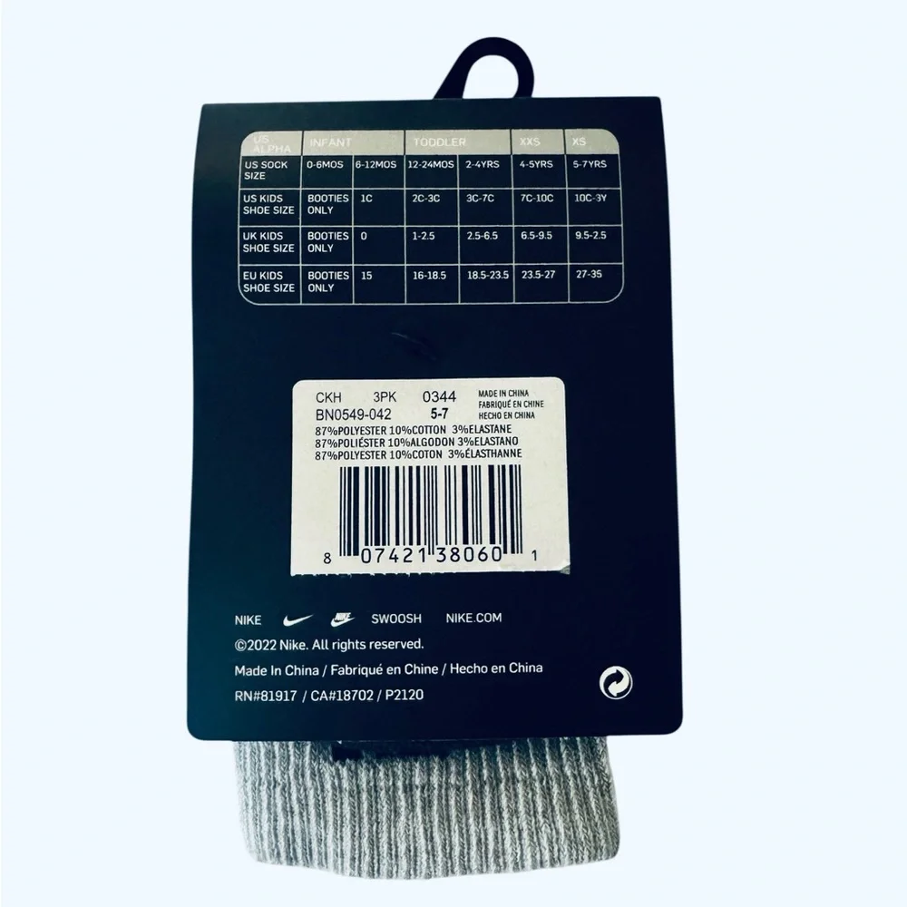 Nike Elite Crew Athletic Cushioned Socks White Black Grey 3 Pack DRI FIT